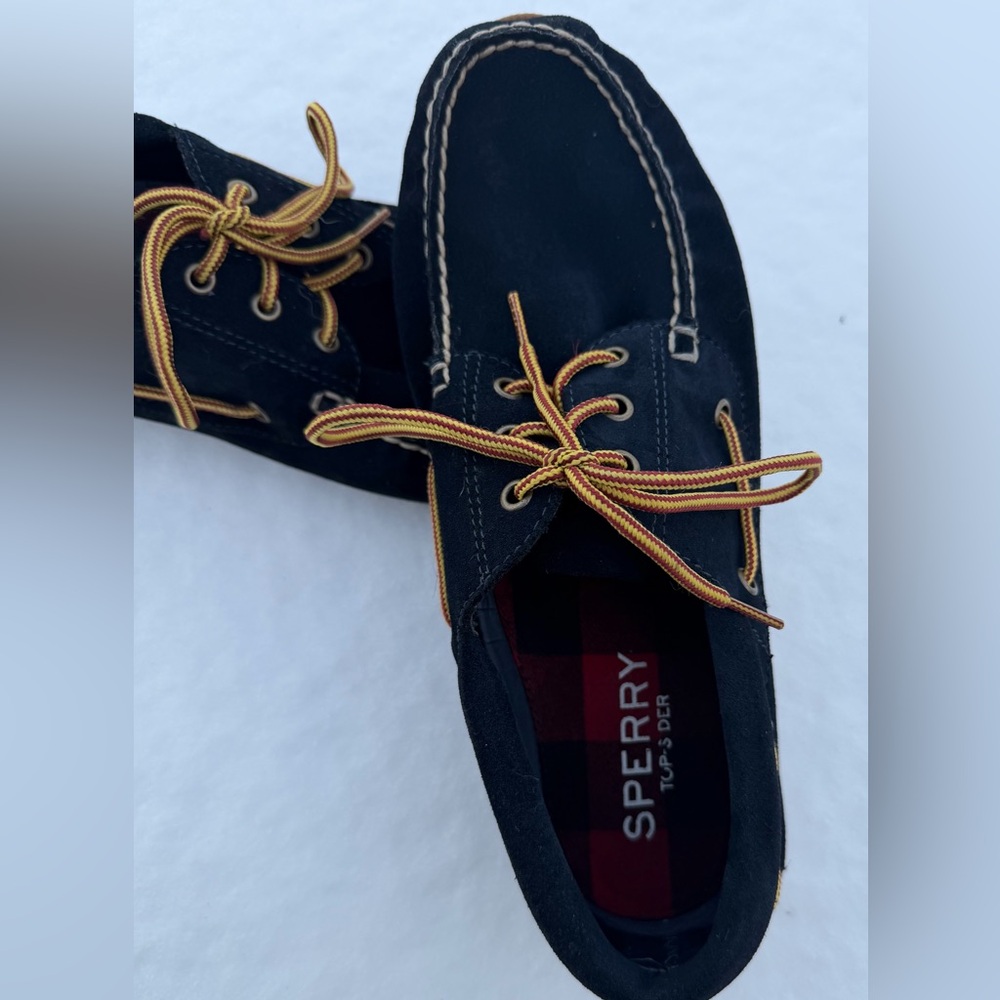 Sperry Top-Sider Navy Gum Men's A/O 3-Eye Suede Boot Lace Boat Shoe Size 11.5M